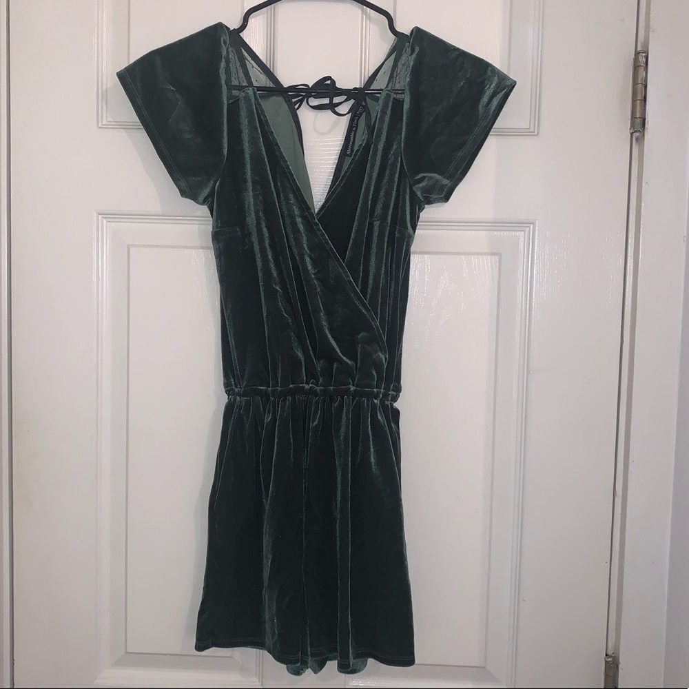 A&F dark green velvet romper